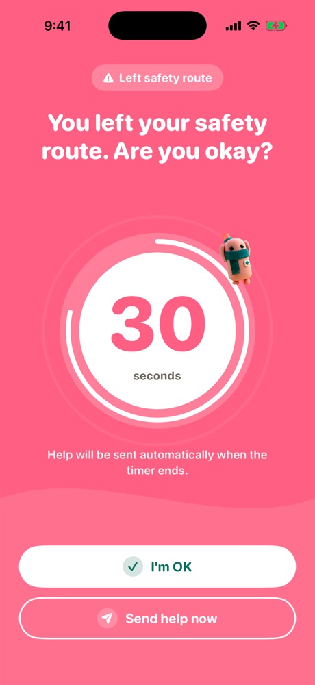 You left your safety route countdown