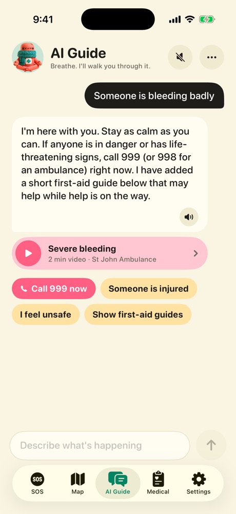 AI first-aid guide chat